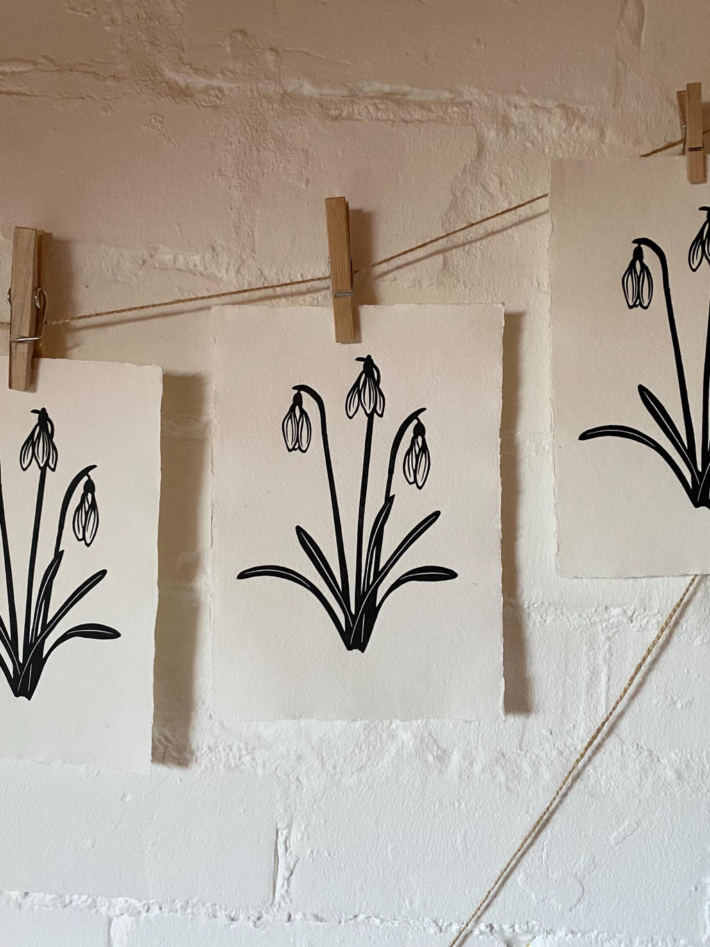 Limited Edition Snowdrops A5 Lino Print