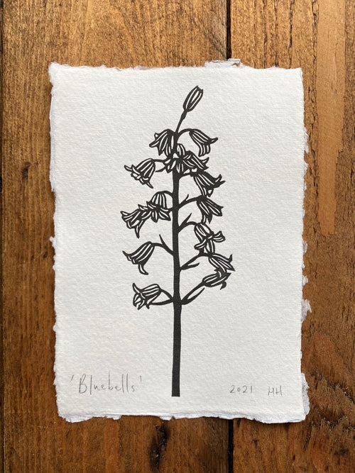 Bluebells A6 Lino Print