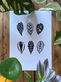Limited Edition Houseplant Collection A4 Lino Print