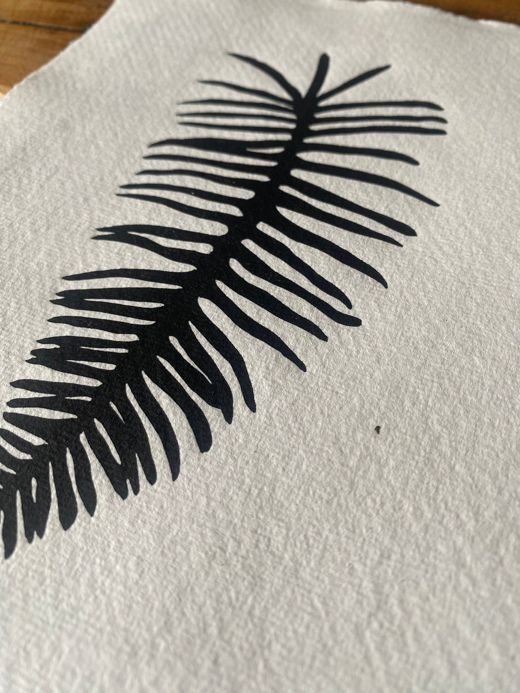 Polypody Fern A5 Lino Print