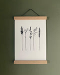 Limited Edition Wild Grass Collection A4 Lino Print