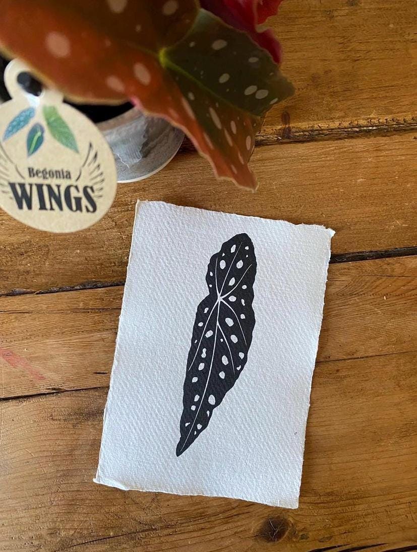Begonia Leaf A6 Lino Print