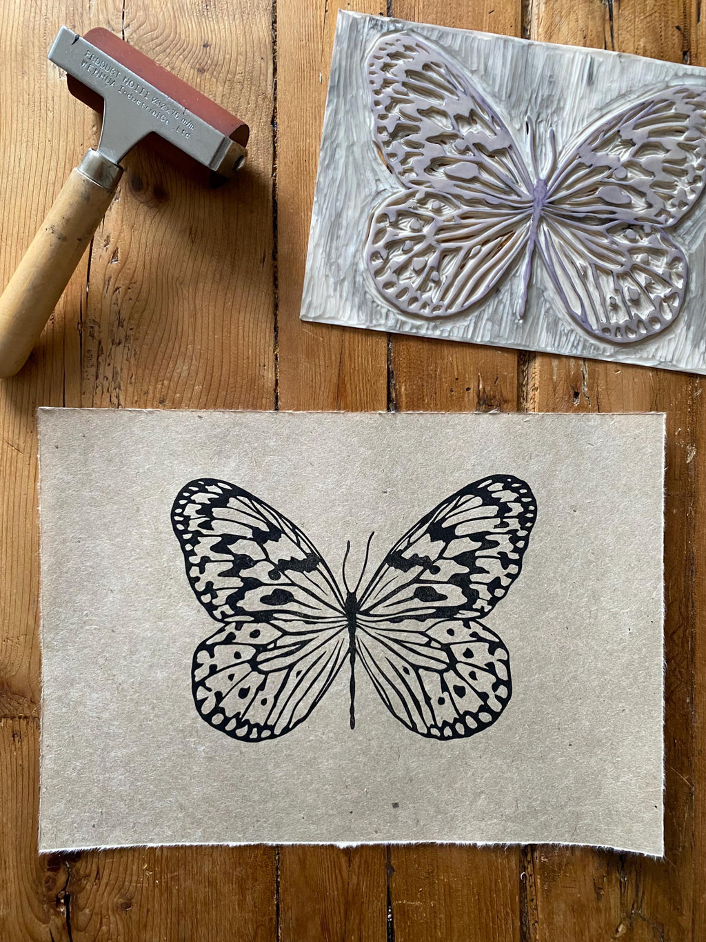 Limited Edition Paper Kite Butterfly A4 Lino Print