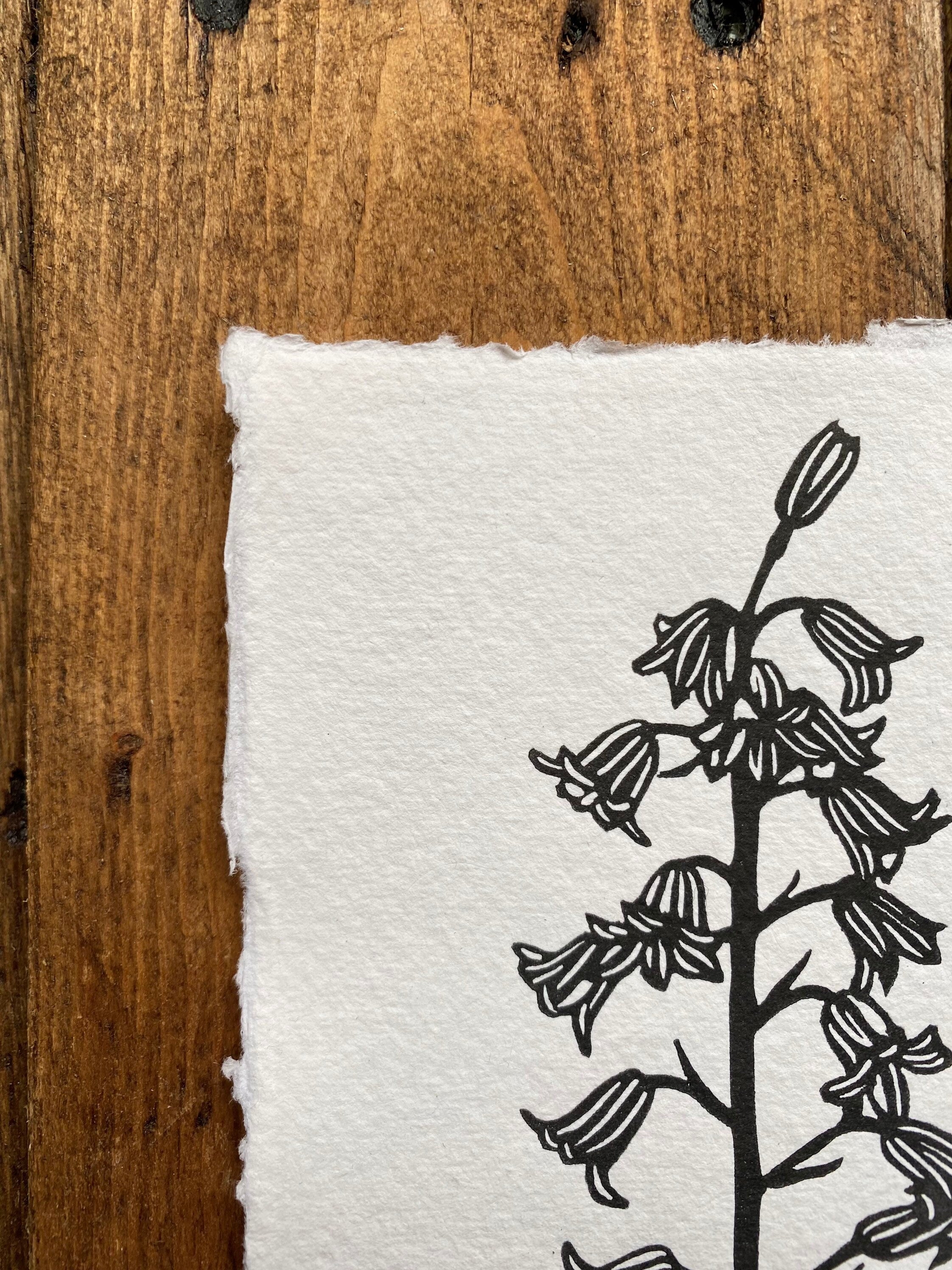 Bluebells A6 Lino Print