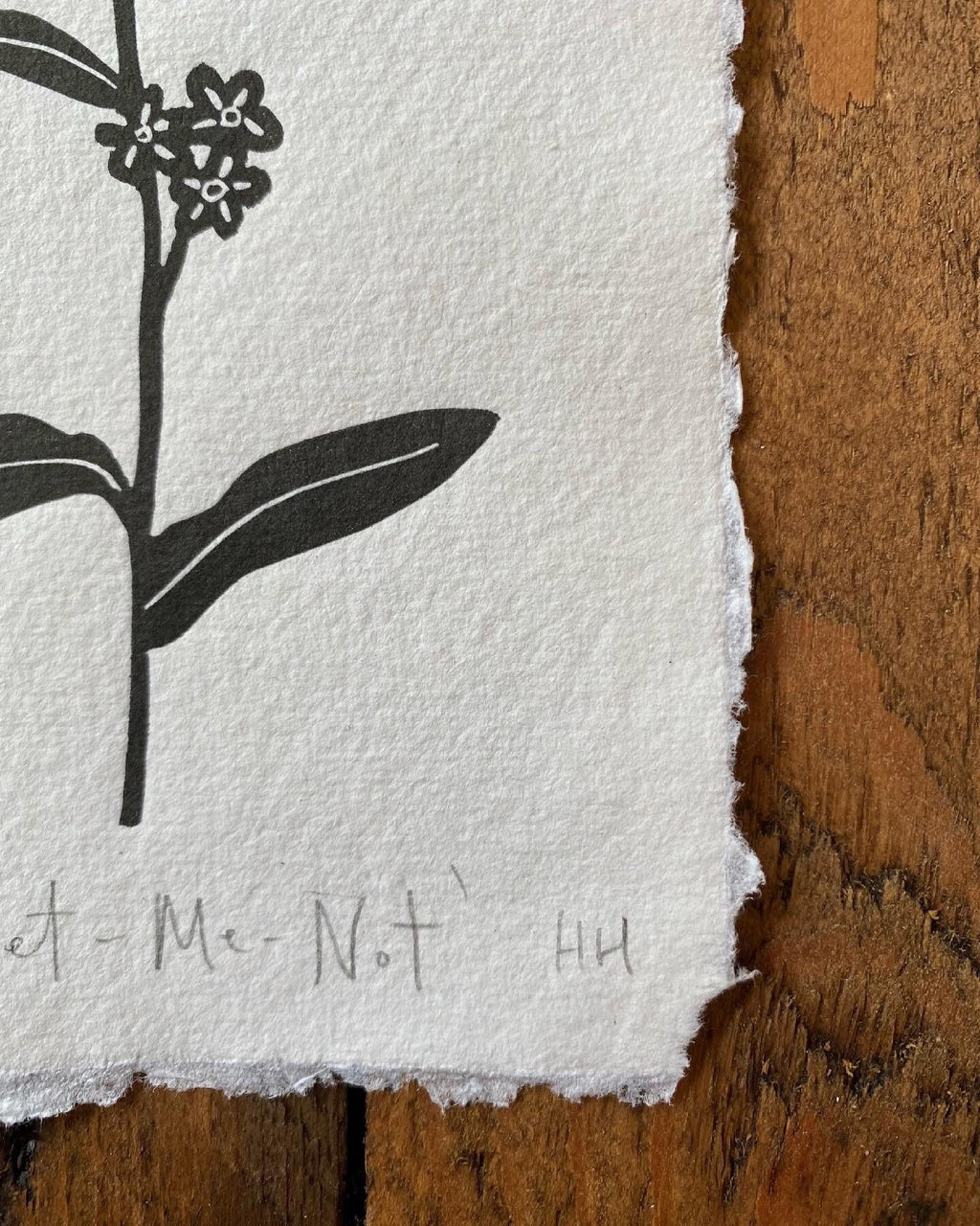 Forget-Me-Not A6 Lino Print