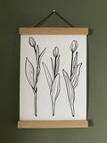 Limited Edition Tulips A4 Lino Print