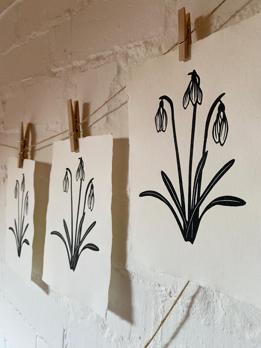 Limited Edition Snowdrops A5 Lino Print
