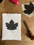 Set of 3 Autumn Leaf A6 Lino Prints