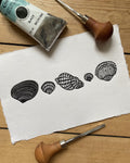 Limited Edition Shell Collection A5 Lino Print