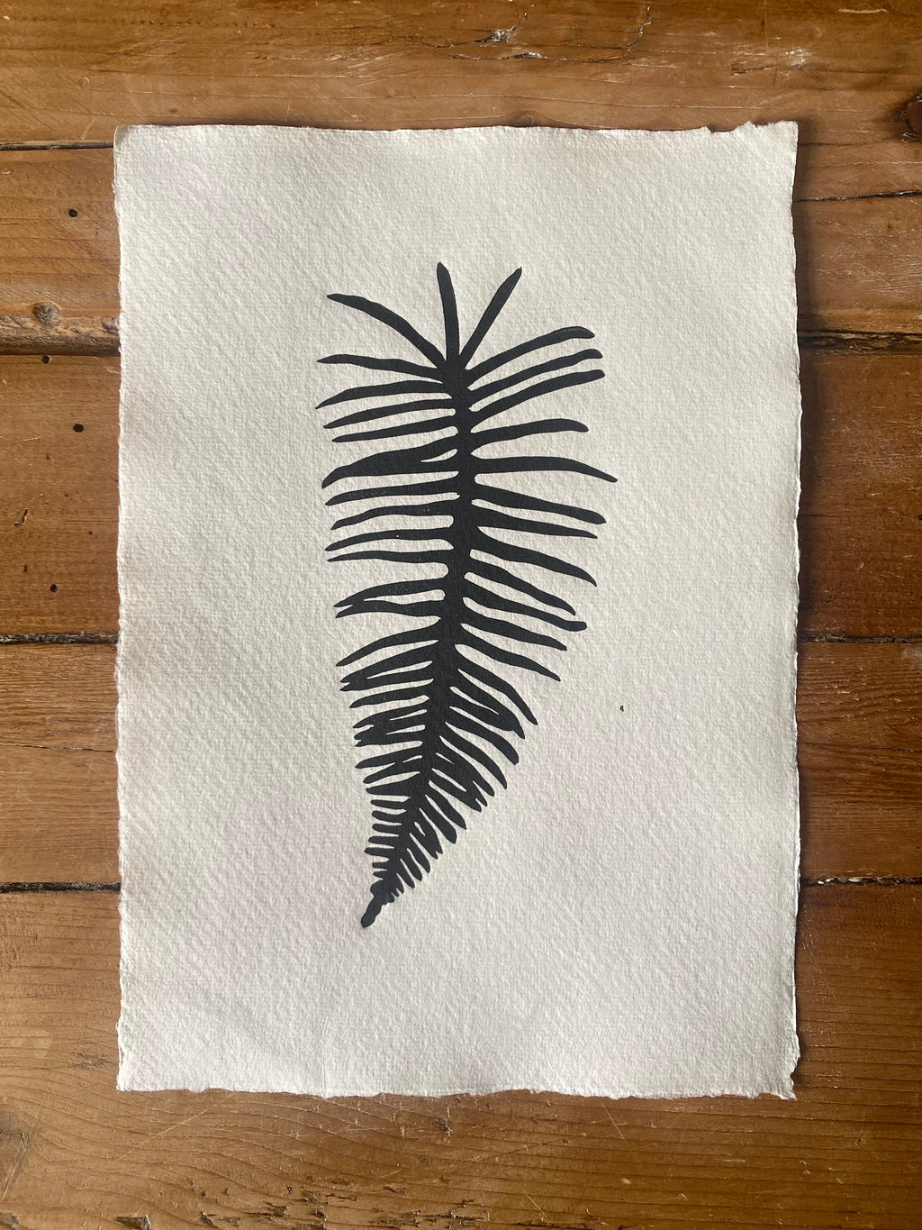Polypody Fern A5 Lino Print