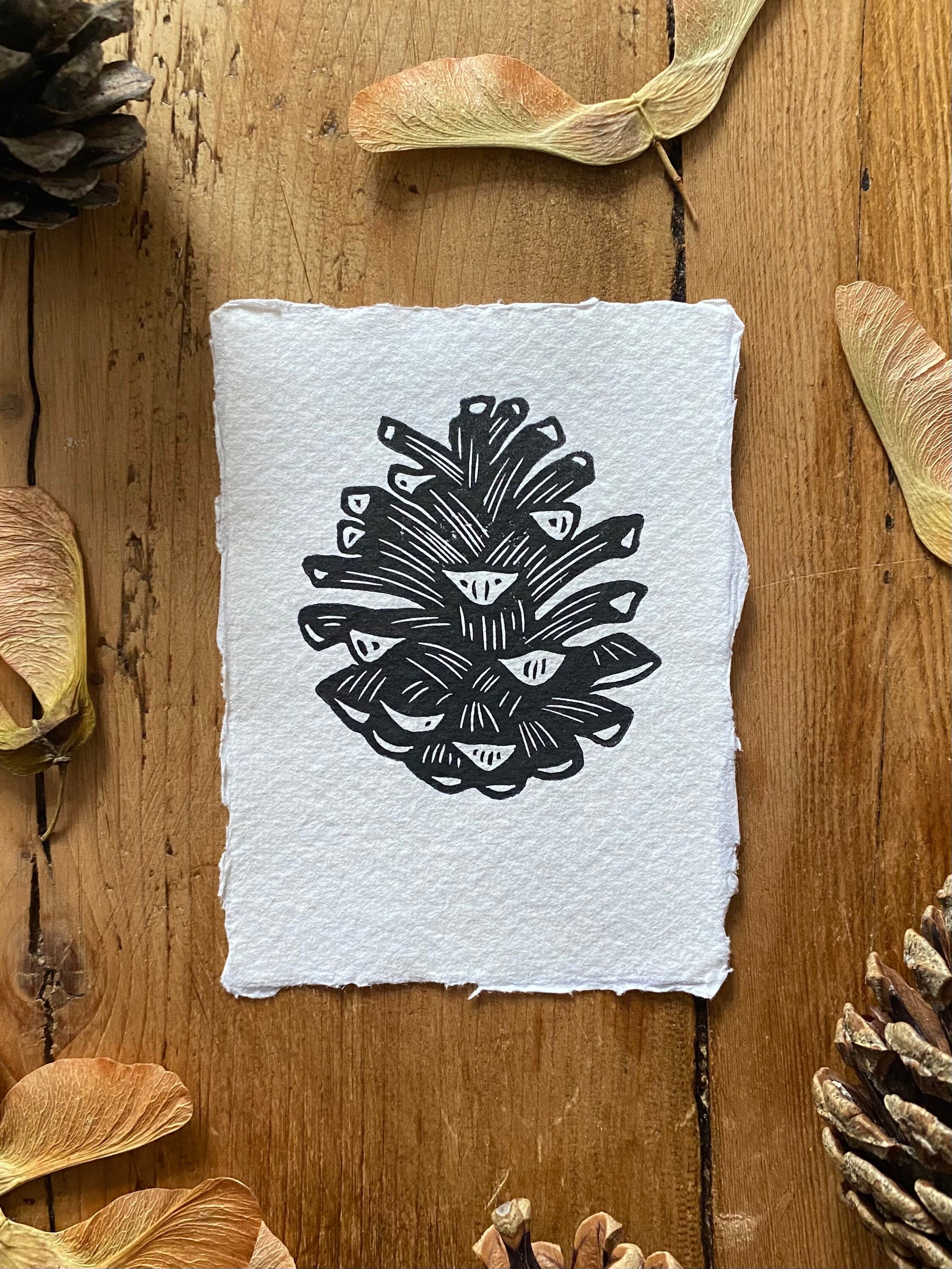 Autumnal Mini A7 Lino Prints (Set of 3)