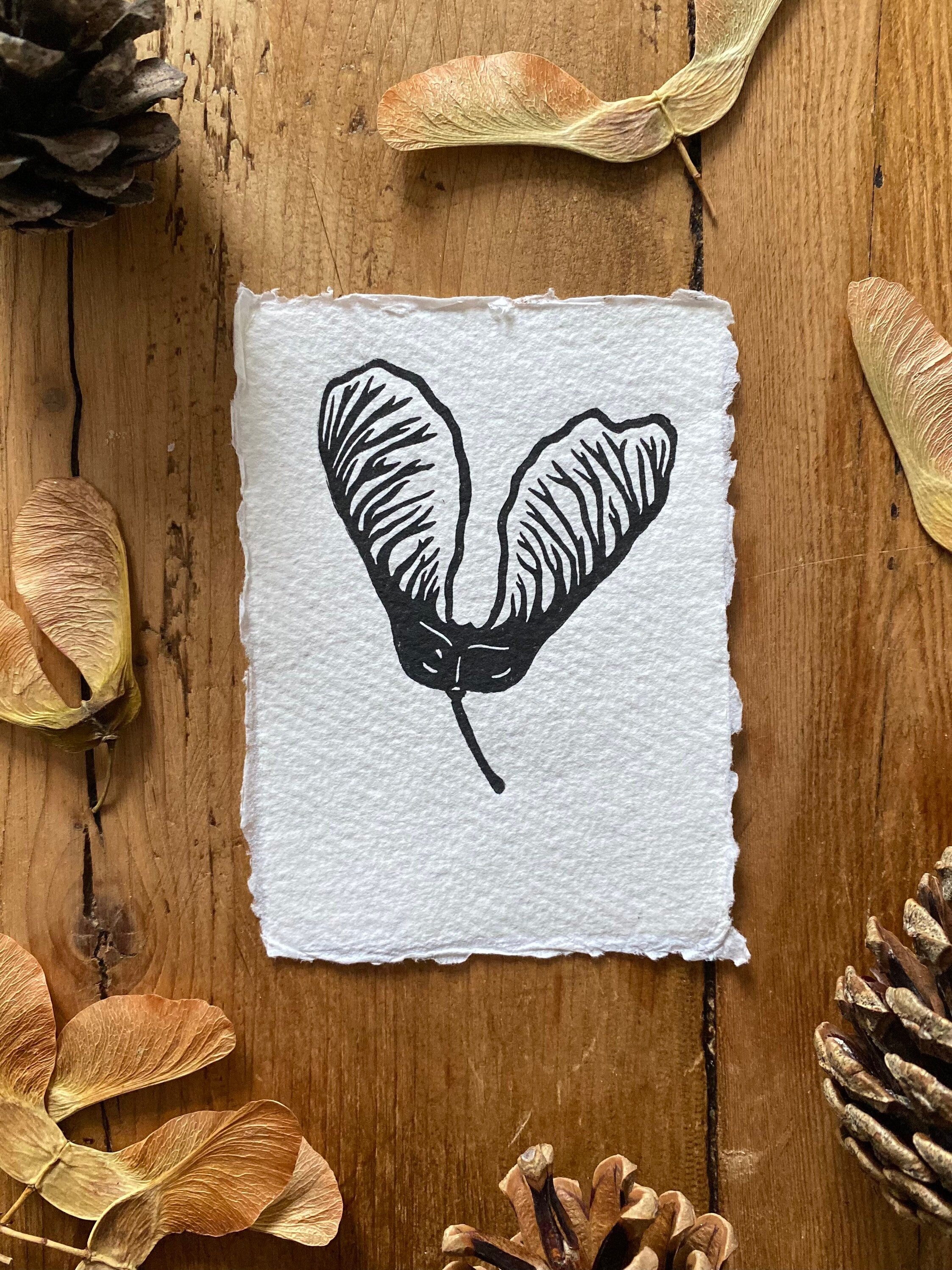 Autumnal Mini A7 Lino Prints (Set of 3)