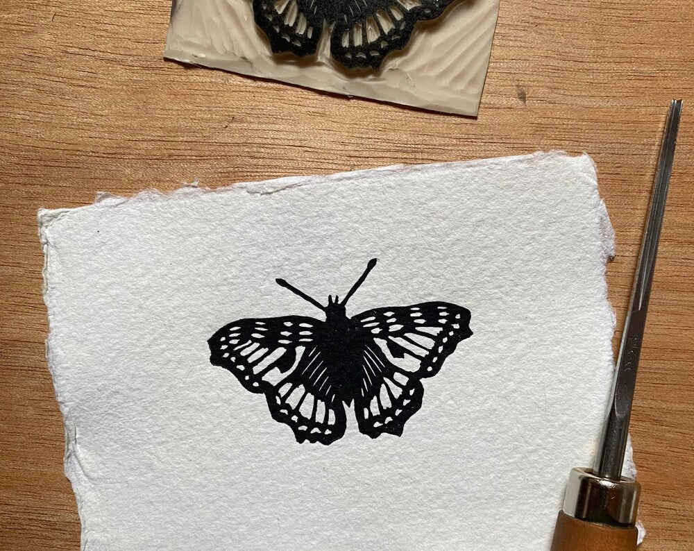 Mini A7 Butterfly Lino Print